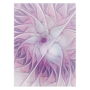 Nappe Belle Fleur Rose Moderne Art Fractal Abstrait