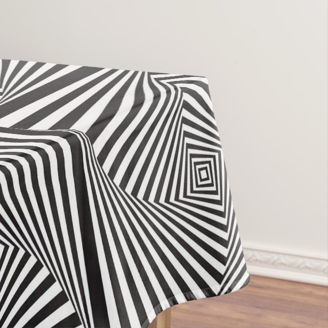 Nappe Belle illusion optique en spirale blanche noire (In Situ)