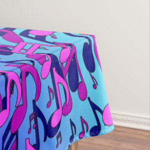 Nappe Belle Musique Colorful Swirling Notes Pink Aqua 