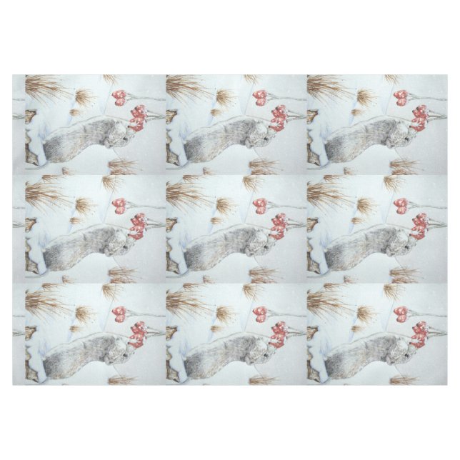 Nappe Belle scène de neige de souris pour Noël (Devant (Horizontal))