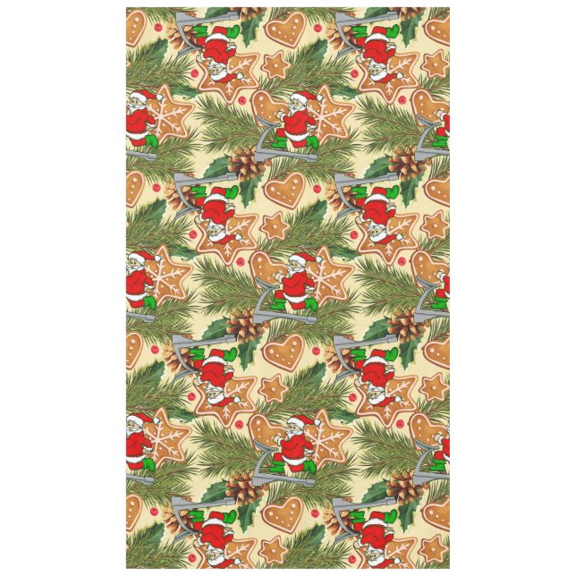 Nappe biscuits père Noël pour tapis de course de noël (Devant)
