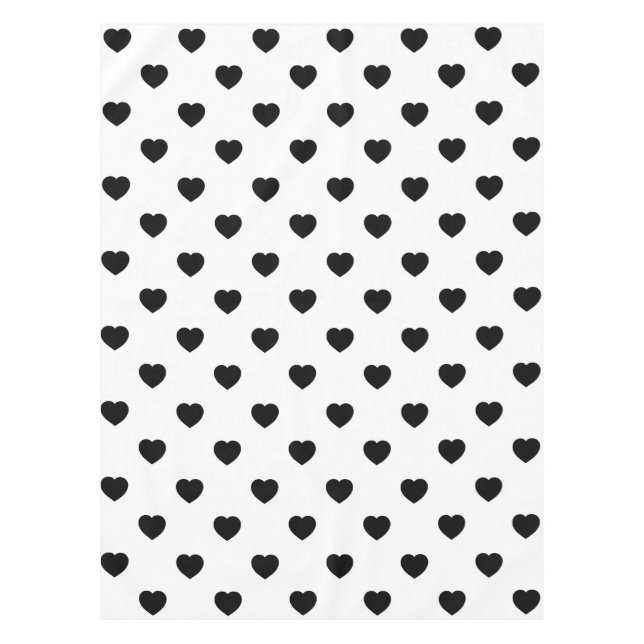 Nappe Black Love Hearts Arrière - plan blanc (Devant)