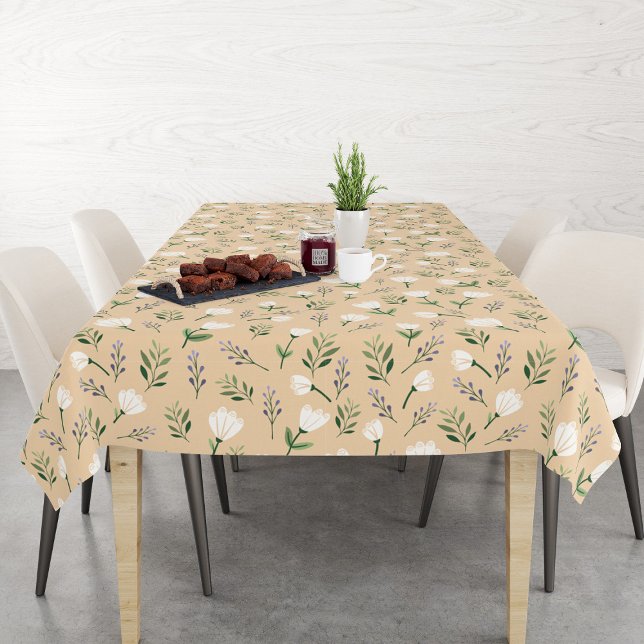 Nappe Blanc Floral Vanille Scandinave  (Créateur téléchargé)