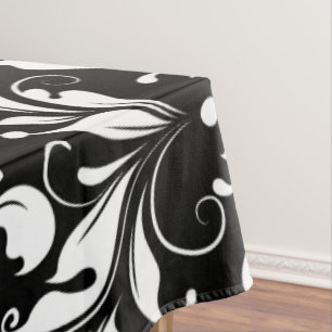 Nappe Blanc sur Vintage noir Damas
