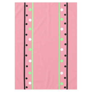 Nappe Blanc Vert Points Roses
