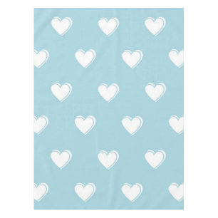 Nappe Bleu blanc mignon simple Motif de coeur