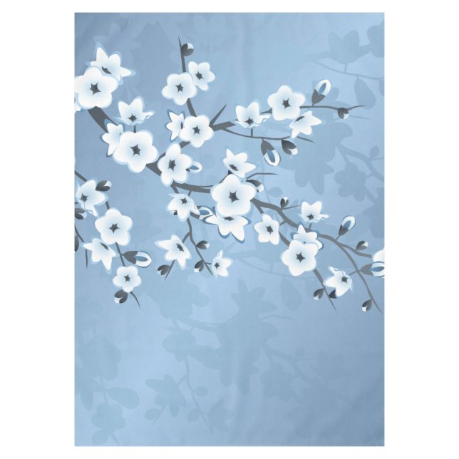 Nappe Bleu Chatoyant Fleur de Cerise (Devant)