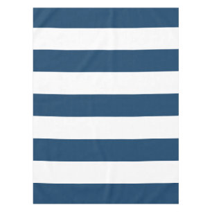Nappe Bleu de marine, Blancs, Motif rayé