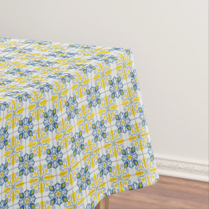 Nappe Bleu et jaune joli carrelage portugais motif