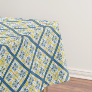 Nappe Bleu et jaune joli carrelage portugais motif