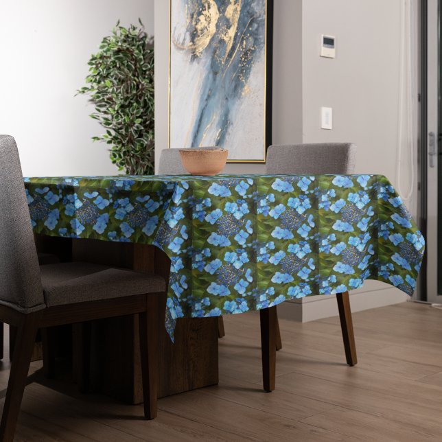 Nappe Bleu Lacecap Hydrangea Motif Floral (In Situ Table)