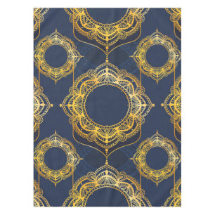 Nappe Bleu marine ou violet avec Mandalas or