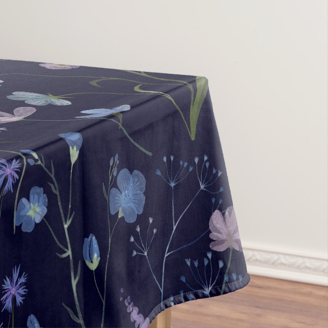 Nappe Bleu pourpre joli Fleur sauvage motif floral (In Situ)