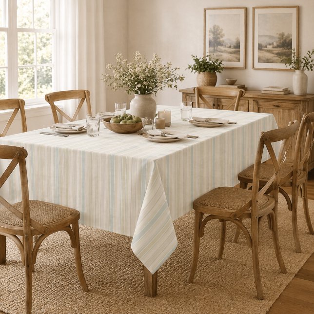 Nappe Bleu Poussiéreux Neutre Rayé | Fermes Rustiques (Créateur téléchargé)