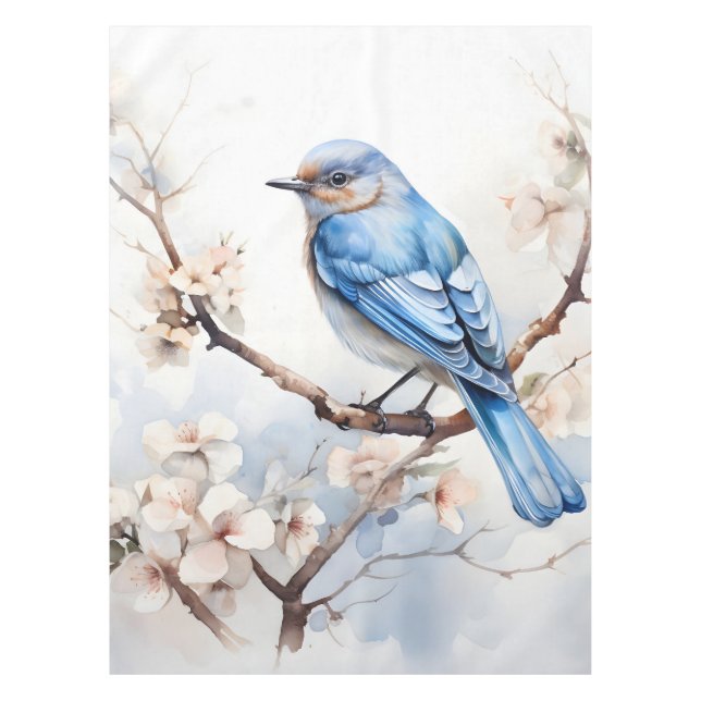 Nappe Bleu printanier dans l'arbre florissant (Devant)