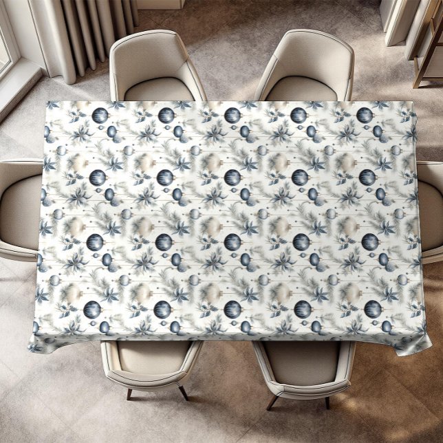 Nappe Bleu sophistiqué Beige & Or Noël (Créateur téléchargé)