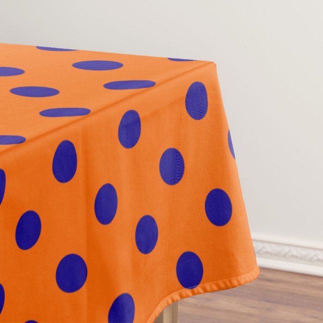 Nappe Bleu Sur Orange Pois Design Motif (Créateur téléchargé)
