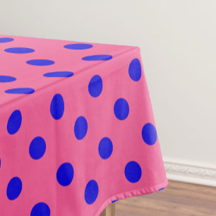 Nappe Bleu sur rose Pois design Motif