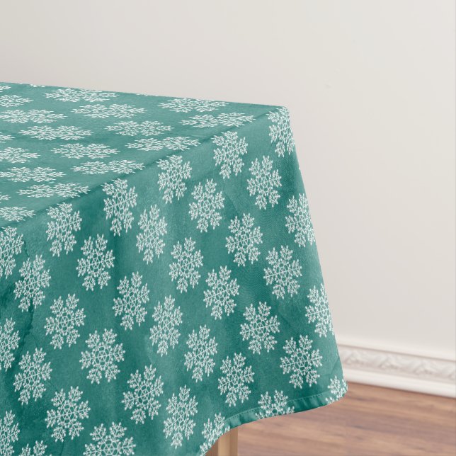 Nappe Bleu Turquoise avec des flocons d'or Noël (In Situ)