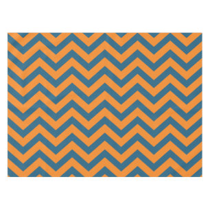 Nappe bleue et orange de rayure de Chevron