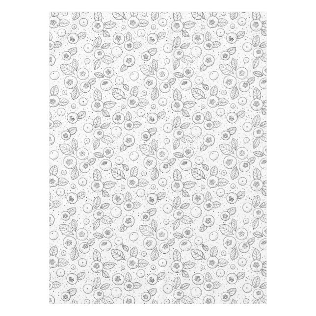 Nappe Bleuets en noir et blanc (Devant)