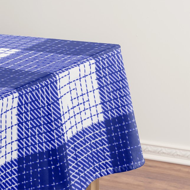 Nappe Blue and White Bold Checkered Plaid Design  (Créateur téléchargé)