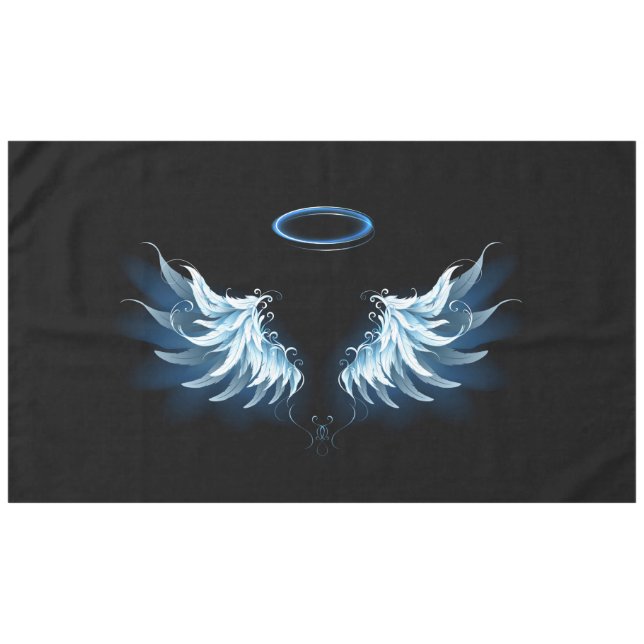 Nappe Blue Glowing Angel Wings on black background (Devant (Horizontal))