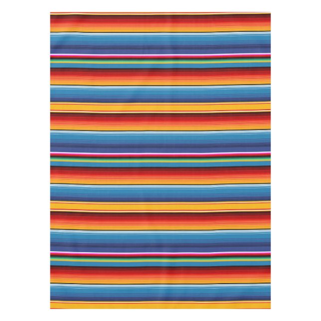 Nappe Blue Gold Red Sarape mexicaine (Devant)