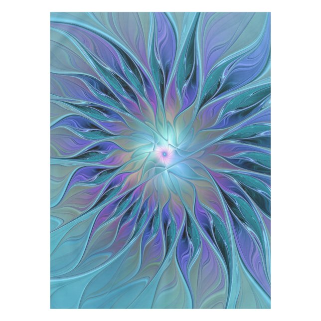 Nappe Blue Purple Flower Dream Abstrait Fractal Art (Devant)