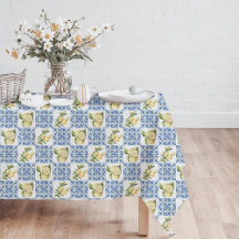 Blue Tile French Country Lemon Pattern