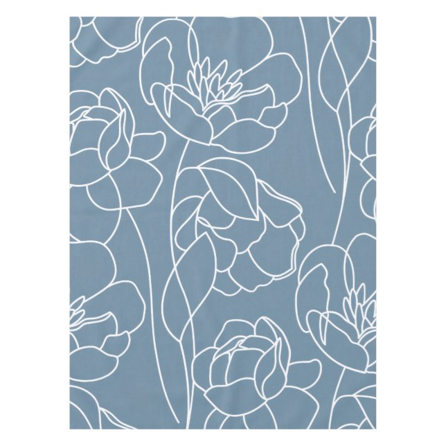 Nappe Blue White Modern Wildflower (Devant)