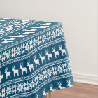 Blue Winter Holiday Snowflake Reindeer Motif