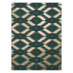 Nappe Bohême Gold Forest Green Ikat Motif