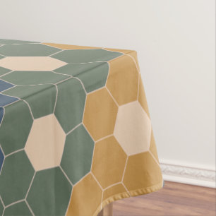 Nappe Boho élégant Motif géométrique Bleu Vert Bleu