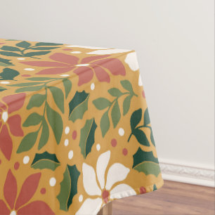 Nappe Boho Jaune Vert Rouge Floral Noël