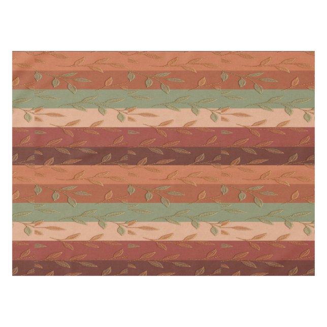 Nappe Boho Leaf Motif Rustic Home Décor (Devant (Horizontal))