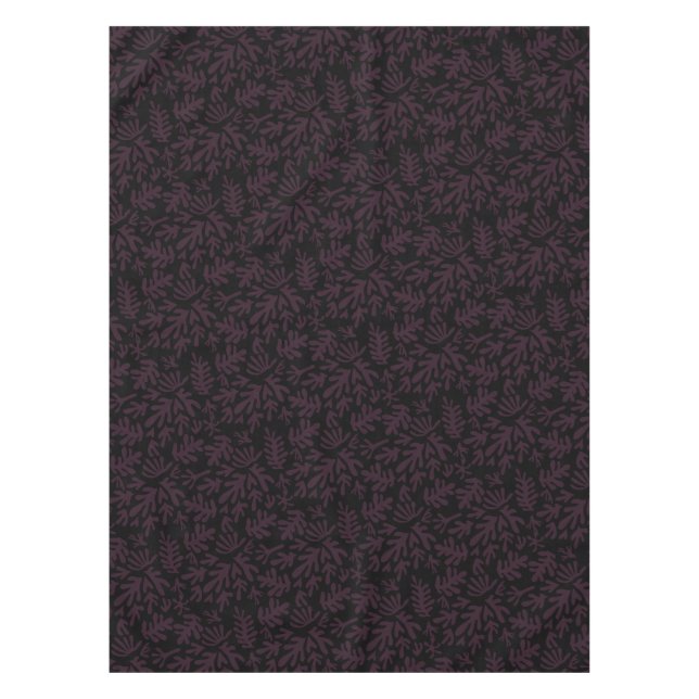 Nappe Boho Matisse Formes botaniques Motif gris noir (Devant)