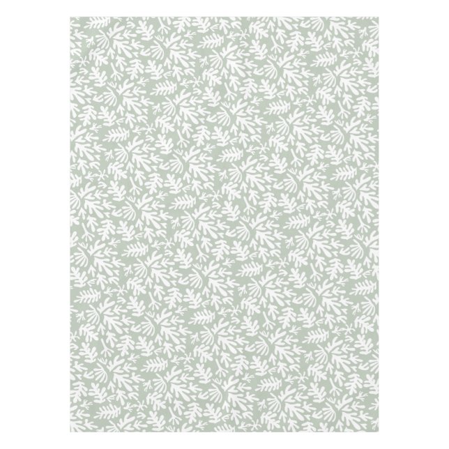 Nappe Boho Matisse Formes Botaniques Motif Sage Green (Devant)