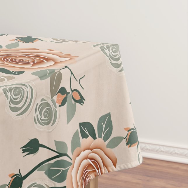 Nappe Boho Style Roses In Pastel Orange And Sage Green  (In Situ)