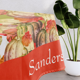 Nappe Boho Thanksgiving Décor Citrouille aquarelle