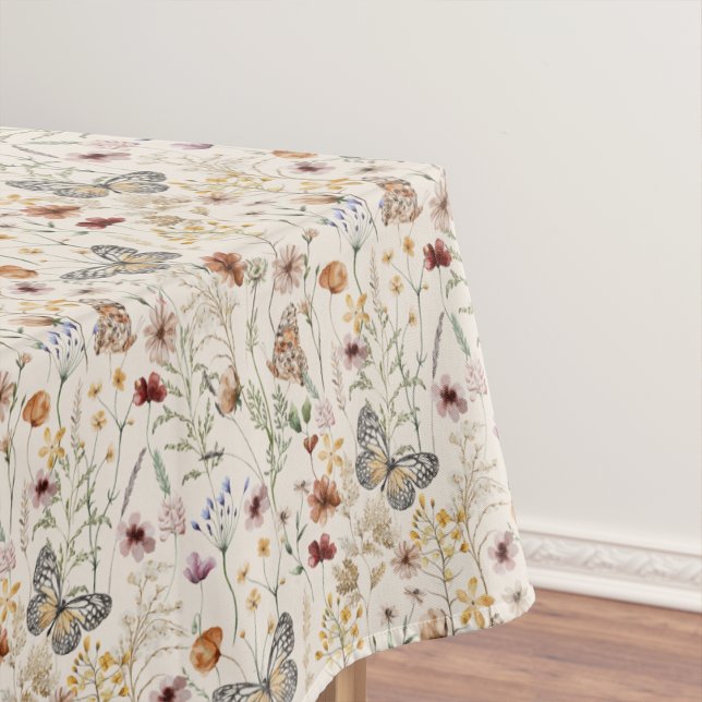 Nappe Boho Wildflower (Boho Wildflower Tablecloth with Butterflies by Painted Paperie
)