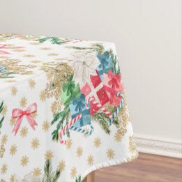 Nappe Boîte cadeau de Noël enroulée Snowflakes Gold