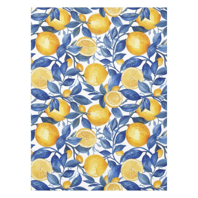 Nappe Bold Blue Italian Positano Lemon (Devant)