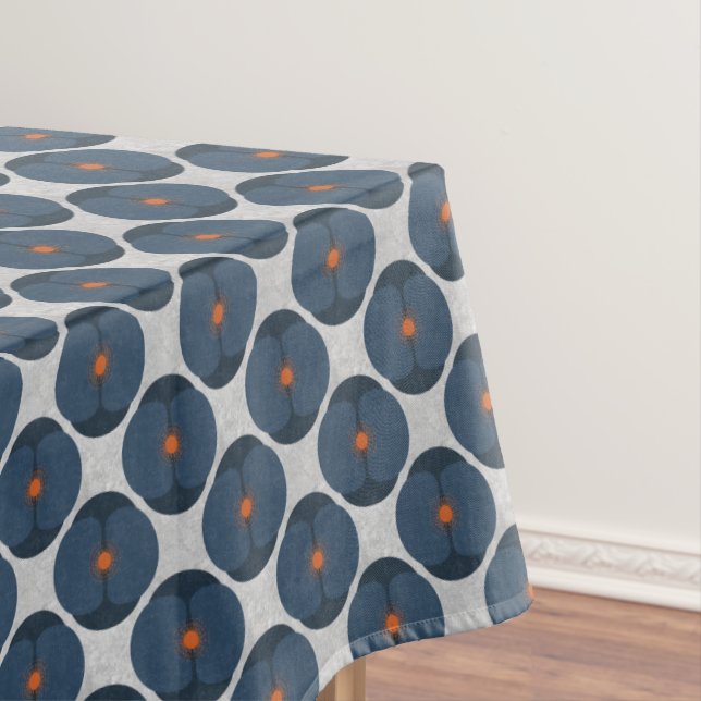 Nappe Bold Minimalist Poppy Textured Floral Blue (In Situ)
