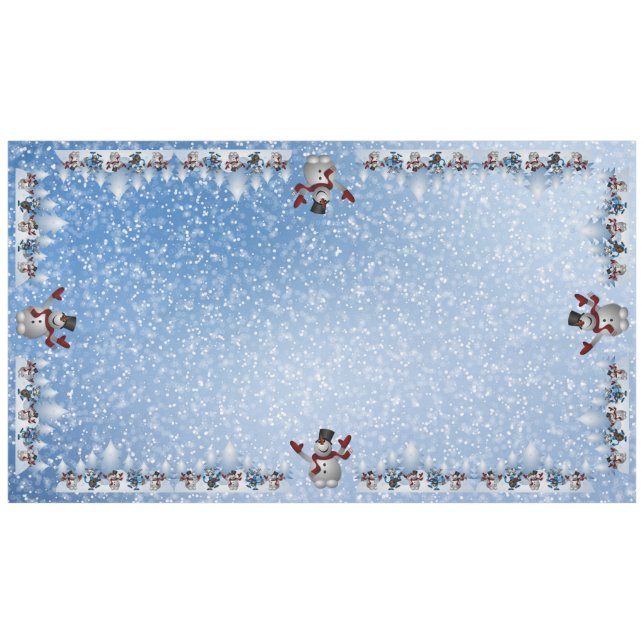 Nappe Bonhomme de neige et amis de Noël (Devant (Horizontal))