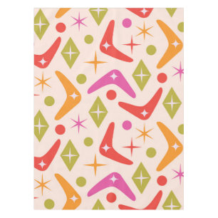 Nappe Boomerangs colorés du milieu du siècle avec diaman