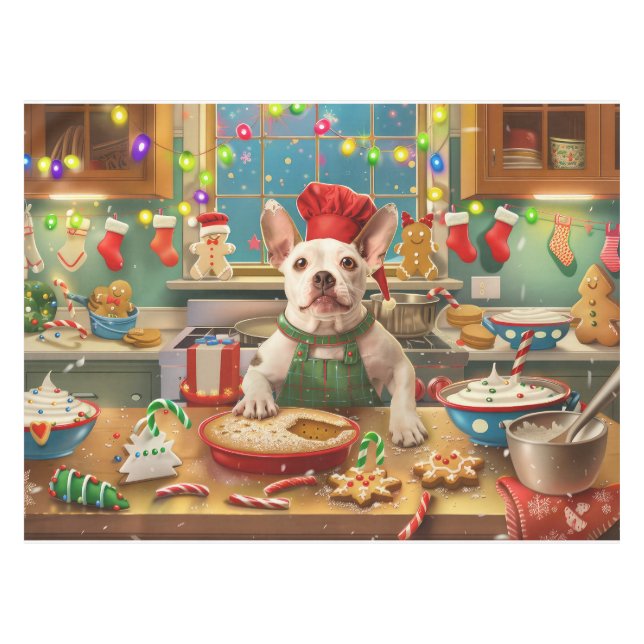 Nappe Boulangerie de Noël Bull Terrier (Devant (Horizontal))