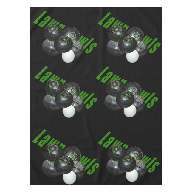 Nappe Boules De Pelouse Noire Et Logo, (Devant)
