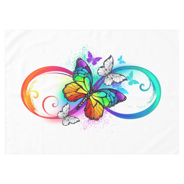 Nappe Bright infinity with rainbow butterfly (Devant (Horizontal))