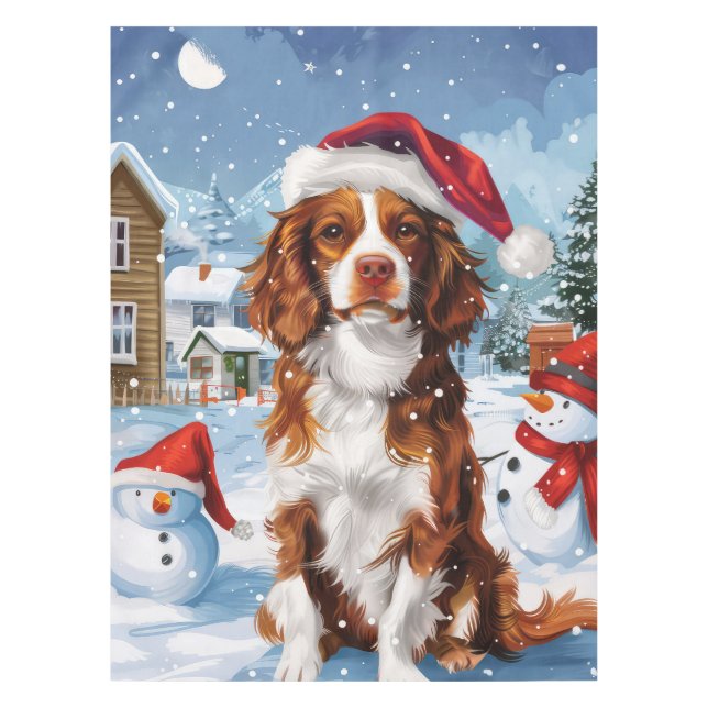 Nappe Brittany Spaniel Dog Winter Wonderland Noël (Devant)